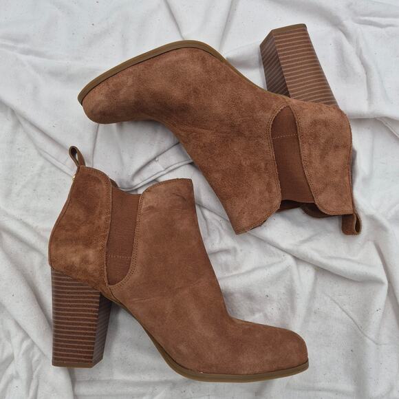 NEW MICHAEL Michael Kors Lottie Suede Ankle Boots brown size 9.5 - Picture 4 of 5